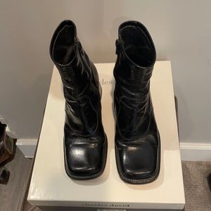 Vintage Charles David Square Toe Heeled Boots